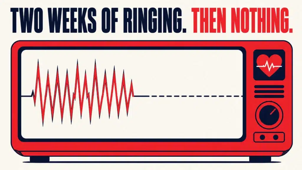 Illustration of a heart monitor showing an active pulse flatlining, representing a tuition centre's enrolment spiking for two weeks then going dead