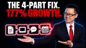 Terence Tam presenting the 4-part tuition centre marketing system (lead magnet, webinar, follow-up, deadline) linked to a tuition centre's enrolment growth. A cover photo for the webinar marketing for tuition centre pillar