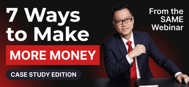 a text overlay of :7 ways to make more money from existing webinar funnel thumbnail photo - terence sitting in behind the text overlay